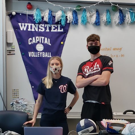 Science Teacher Mrs. Hollinger and Senior Luke Raibick can relate through a love of baseball, regardless of potential differences in political opinions.
