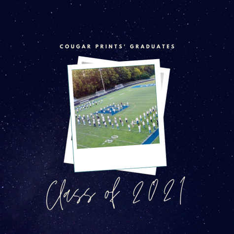 Cougar Prints sends off the Class of 2021 staff as they graduate. Art made on Canva.com.