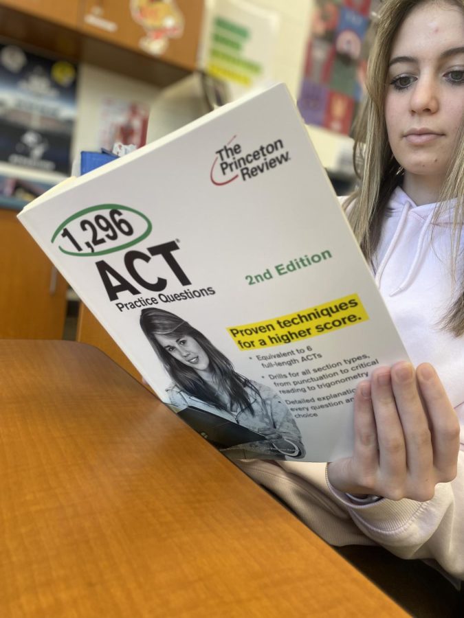 Junior Jillian Johnson preparing for the upcoming ACT exam