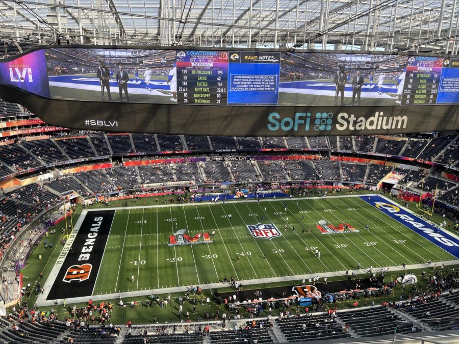 Photo by Mr. Korty of his view of the Super Bowl 