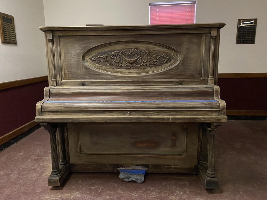Progress photos of 2/7 of the pianos that have been donated, in the early stages of being finished.  

