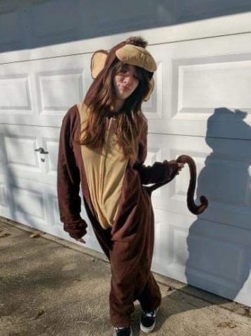 Allie Scott wearing her monkey costume.