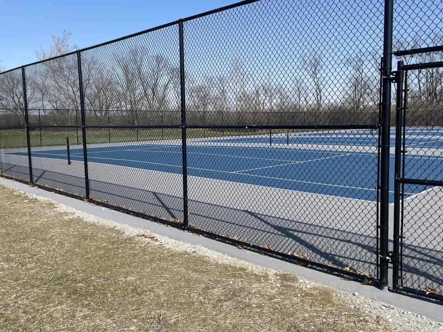 The tennis court at EMS