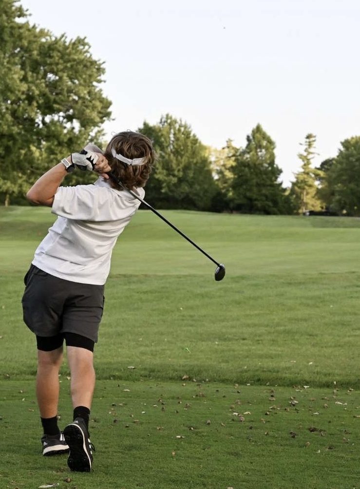 Junior Robert Eggebrecht swinging the club. Photo taken by Coach Jason Dunaway