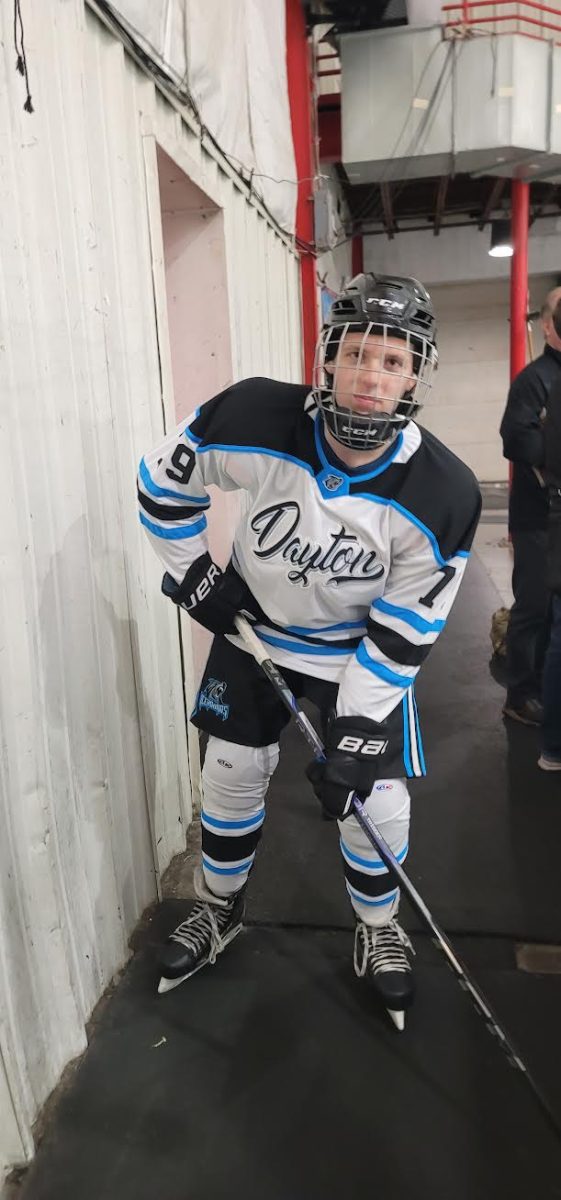 EHS senior Colin Chafin is ready to take the ice.  Photo courtesy of Colin Chafin.  